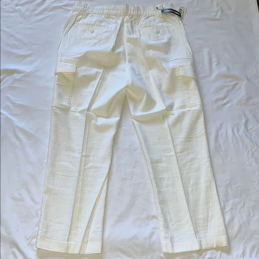 Roundtree & Yorke White Cargo Pants Utility Style